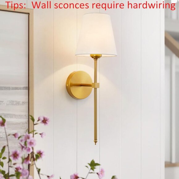 Elegant Gold Wall Sconce Set - Picture 2 of 6